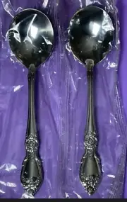 2 GUMBO Oneida Community PLANTATION Stainless Flatware ROUND BOWL SOUP SPOON NEW
