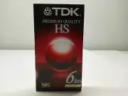 TDK T-120 Video Cassette VHS Premium Quality HS 6 Hours VHS Tape Sealed