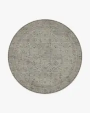 245' Round | Machine Washable Runner Rug | Kid & Pet Friendly | Indoor Rug | Frances Stone Grey Flatwoven Rug | Ruggable