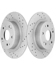 Rear Slotted Discs Brake Rotors Kit For Honda Accord HR-V Civic Acura TSX ILX