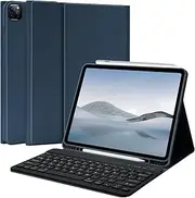 TQQ for iPad Air 13-inch (M3/M2, 2025/2024) & Pro 12.9 inch Case with Keyboard, Keyboard case for 12.9-inch iPad Pro 6th/5th Gen - with Pencil Holder for iPad Air 13-inch/iPad Pro 12.9 (Dark Blue)