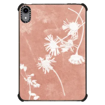 iPad mini (6th gen) iPad Impact Case Delicate flowers stamp on pastel peach background