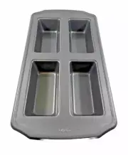 Wilton 4-Cavity Mini Loaf Pan Baking Mold Bread Holiday Bakeware Steel Bread Pan