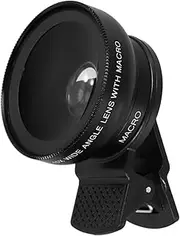 OSALADI Mobile Phone Camera Lens Clip Dual Wide Angle Macro Lenses Easy to Use for Photos