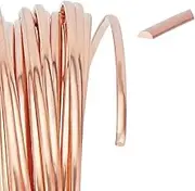 23 Gauge 20 Feet Half Round Copper Wire, 0.6mm Wide Bare Copper Beading Wire for Crafts Making Supplies