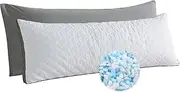 WhatsBedding Memory Foam Body Pillow -Fluffy Body Pillows for Adults -Large Long Bed Pillows for Sleeping - 20x54 inch, White
