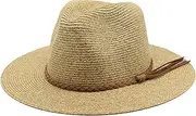 [Kolemz] Wide Brim Straw Beach Sun Hats UV Protection Straw Hat Summer Hats Travel Sun Hat Floppy Beach Hats Khaki, Multi, One Size