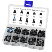 180 Pcs 10 Values Tactile Push Button Switch Momentary Tact Assorted Kits A6P2