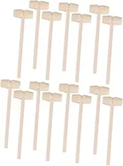 HANABASS 15Pcs Wooden Hammers for Lightweight Mallet Pounding Safe Educational Play for Home and School Use