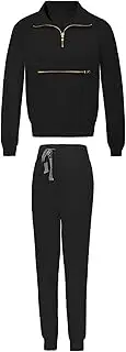 [Colaxi] Women Scrubs Set Scrub Top and Bottoms Nurse Work Suit Nursing Uniform for Beauty Salon