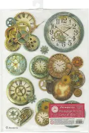 Stamperia Rice Paper Sheet A4-Gear Wheels & Clock, DFSA4242