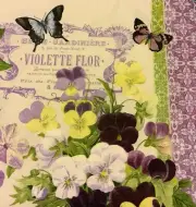4 Paper Napkins for Decoupage/Parties/Weddings - Vintage violets