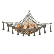 Triangle Toy Net Plush Toy Storage Corner Hanging Rope Hand-woven Toy Hammock