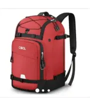 CSCL Ski Boot Bag, Waterproof Snowshoes, Boots, Backpack 50 L Black Red.