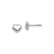 Finest Gold 6 mm 14K White Gold Madi K Puff Heart Post Earrings, Pair