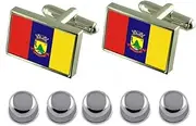 [Select Gifts] Shirt Dress Studs Castelo City Espirito Santo State Flag Cufflinks
