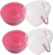 Zerodeko 2pcs Easter Egg with Handle Easter Egg Ornament Easter Egg Baubles Easter Candy Boxes Easter Container Fillable Plastic Eggs