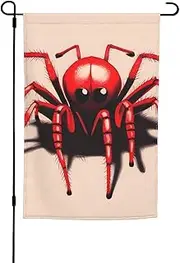 Cute little red spider Garden Flag 12x18 in Double Sided Print Yard Flags Indoor Outdoor Holiday Flag for Outside Banner Photo Backdrop for Home Decoration