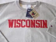 Mens Champion Reverse Weave WISCONSIN BADGERS Heavyweight Crew Sweatshirt XL 2XL