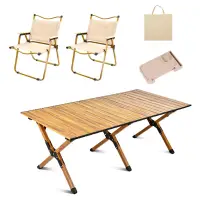 在飛比找博客來優惠-E.C outdoor 戶外露營折疊鋁合金桌椅五件組-贈收納
