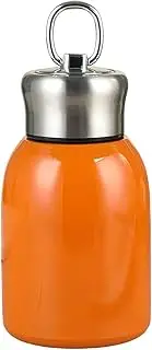 クロウ華 Mini Thermal Mug,300ML Mini Insulated Tumbler Cup Stainless Steel Thermal Water Bottle for Hot Cold Drinks Leak-Proof Travel Coffee Mug Orange 300ML