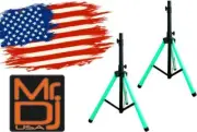 2 MR DJ SS700LED Universal Light Up Multi Color LED Speaker Stands w/Remote