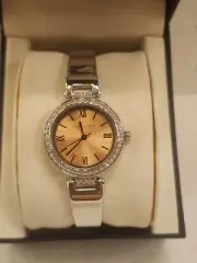 Anne Klein Women's AK/2297RGSV Premium Crystal Accented Bangle Watch