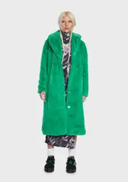 [Girlfriend Material] Green Kai Faux Fur Coat