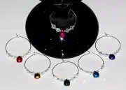 Holiday Lights Wine Glass Charms Set of 6 Drink Markers NEW