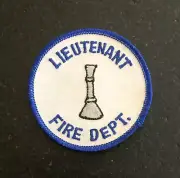 Vintage Embroidered Firefighter Fire Department Uniform Patch Lieutenant 1 Horn