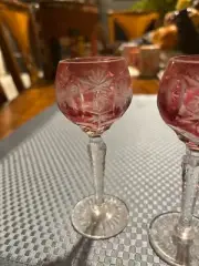 Nachtmann CRYSTAL Cranberry red cut clear water wine Cordial