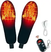 [Generic] Rechargeable Heated Insoles,New Cuttable Size Heated Insoles, USB with Remote Control, No Need to Bundle Batteries, Portable, Rechargeable for Outdoor Hunting Fishing