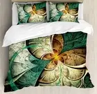 Duvet Cover Set, Computer Art Featured Surreal Flowers Dreamy Imaginary