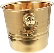 Stainless Steel Ice Bucket with Thick Tiger Head Handle Portable Ice Cube Container for Parties Bars and Ktv and Easy to Clean