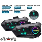 v1/2Pcs Motorcycle Helmet Bluetooth Intercom Headset Wireless Interphone Interco