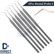 6 Pieces Dental Probe #9 Endodontic Explorer Calculus Teeth Cleaning Detecting