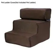 Yousheng Pet Ladder Cover Detachable Comfortable Faux Leather Non-slip Dog Ramp Stairs Case for Puppy coffee 1