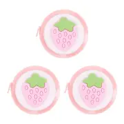 3pcs Soft Tape Measure 60-Inch 1.5M Mini Cartoon Measuring Tape Cute, Pink Fruit