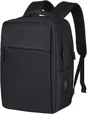 [Geestock] Travel Laptop Backpack for Men, Water Resistant Anti-Theft Cabin Bag with USB Charging Port 15.6 Inch Lightweight Work Laptop Bag Computer Business Backpacks for Travel - Black, Black, 15.6