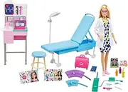 Barbie Medical Doctor Playset with Blonde Barbie Doctor Doll (12-in) 20 Plus Medical Accessories Exam Station Table Doctor Bag Medical Tools and More Great Gift for Ages 3 Years Old and Up