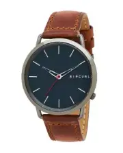 Rip Curl Mens ULTRA GUNMETAL LEATHER SURF WATCH New - A2995 Gunmetal Rrp $199.99