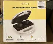 Bella Double Waffle Bowl Maker Double Capacity Non-Stick White New