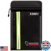 ROLOWAY Fireproof Document Bag (15.5 x 11.5 inch) with 2 Pockets and 5200℉ Al
