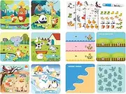 Watercolor Coloring Book for Kids,Magic Reusable Doodle Painting Toy | Educational Learning Water Coloring Drawing Paper Kits for Boys, Girls, Toddler