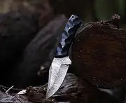 AU HUNTING EXPERT Damascus Steel Handmade 8 Inches Damascus Steel Skinner Knife - Beautiful Horn Handle and Non-Slip Ergonomic for Outdoor Camping