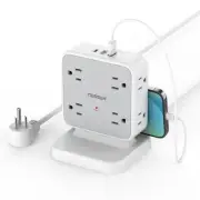 Power Strip Tower Surge Protector, TESSAN 8 AC Outlets with 3 USB (1 USB C Port)