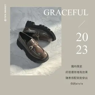 【FUFA Shoes 富發牌】立體縫線厚底樂福鞋-黑/咖 GM002(女鞋/樂福鞋/厚底樂福鞋/懶人鞋/包鞋)