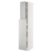 METOD / MAXIMERA hc w p-o func 4drw/1dr/2shlv, white/Havstorp light grey, 40x60x220 cm