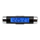 1x Vehicle Car Thermometer Meter Electronic Clock Digital Car Clock Thermometer