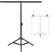 Blelsa 60.5 * 70Cm Small Photography Studio Video Metal Support Stand System Kit Set W/Crossbar & 3 * Clamps for PVC Backdrop Background